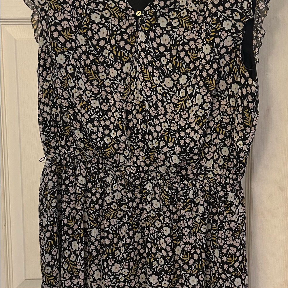 Floral Black and White Women's Dress